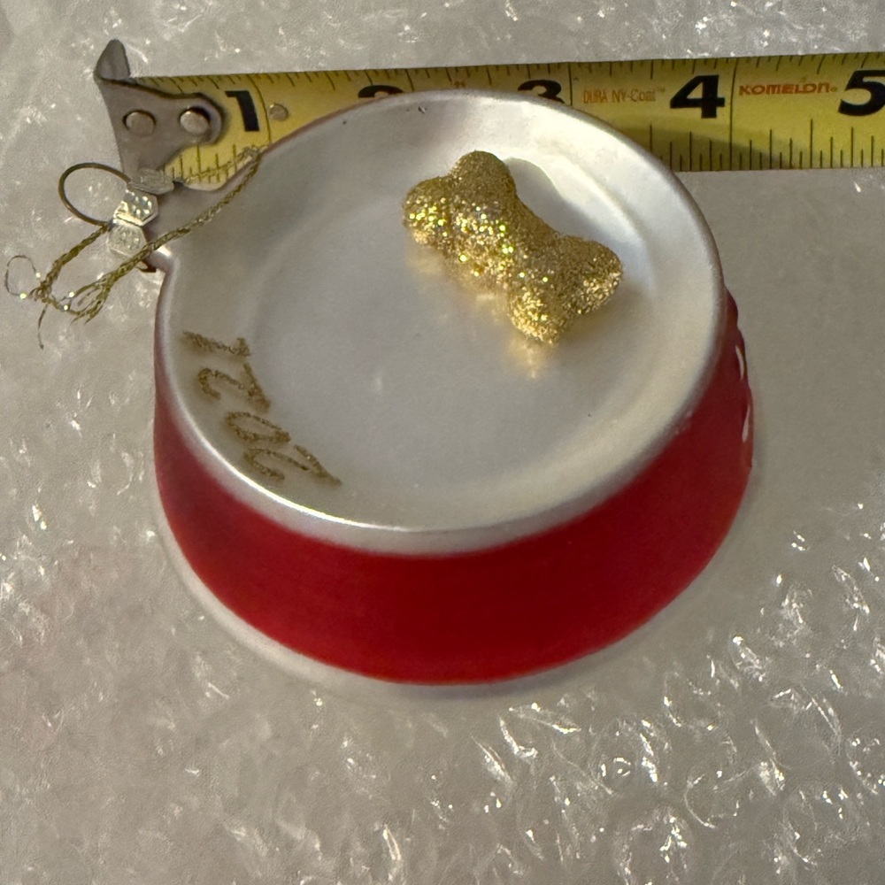 Red and Gold Dog Bowl Ornament